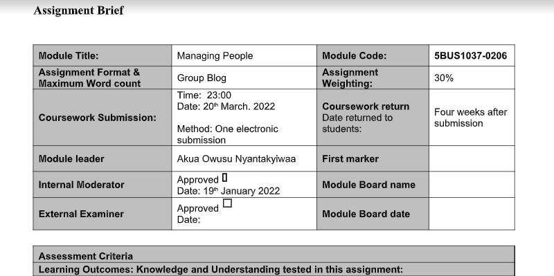 5BUS10370206 Managing People Assignment Sample 1