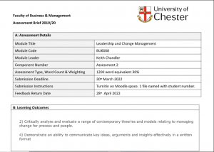 change management assignment unisel