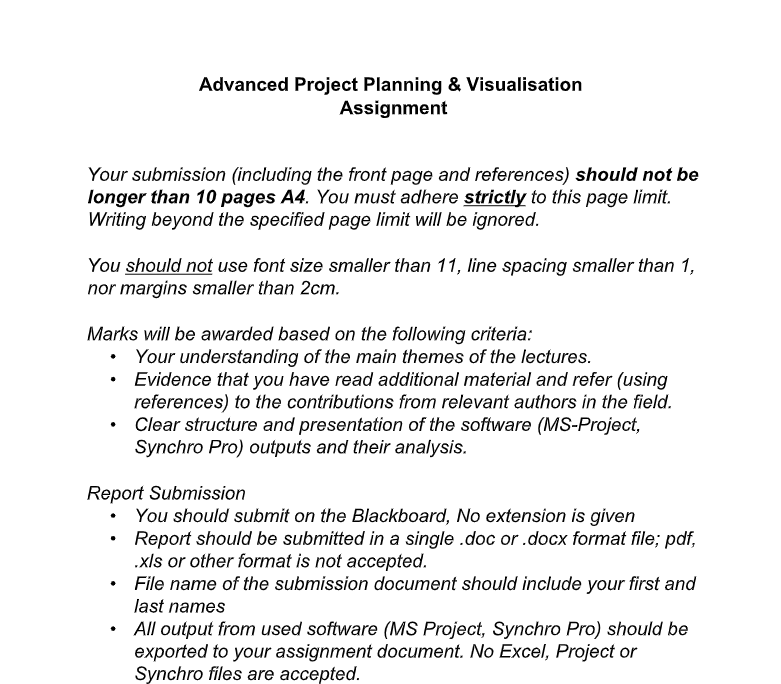 Advanced Project Planning and Visualisation Best Assignment Sample