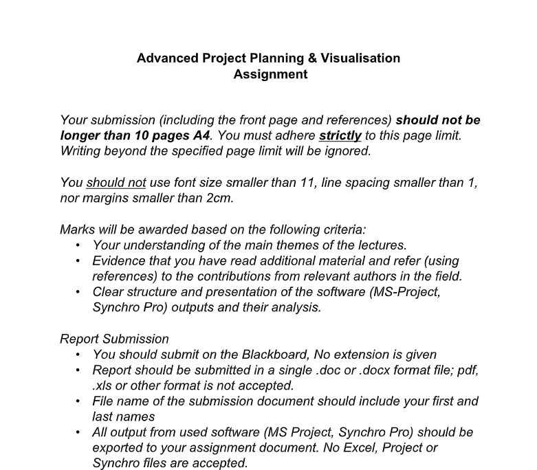 Advanced Project Planning and Visualisation