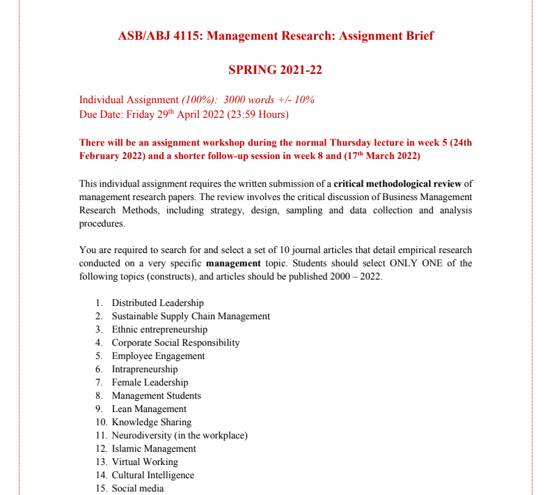 ASB/ABJ 4115 Management Research