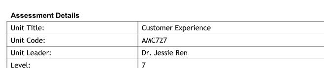 AMC727 Customer Experience Sample