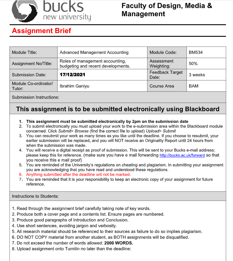 BSS058-6 Strategy and the Global Competitive Environment Assignment