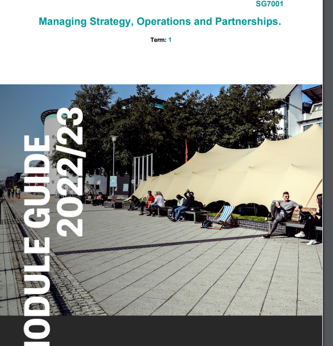 SG7001 Managing Strategy Operations