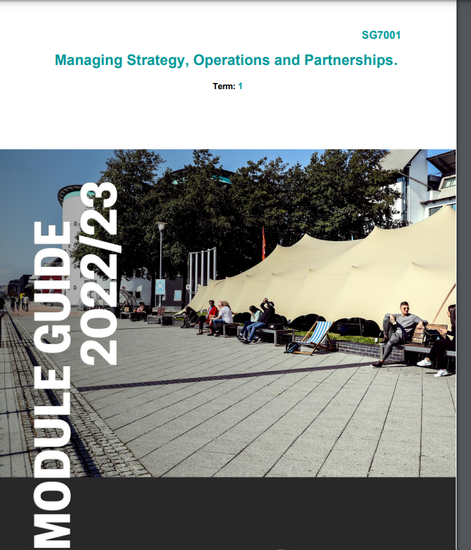 SG7001 Managing Strategy Operations